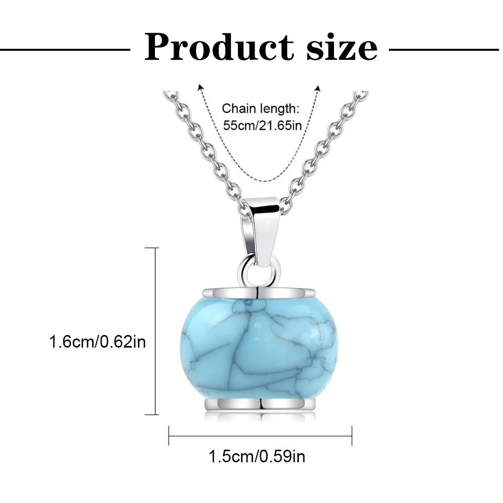 Customize size of stainless steel imitasion turquoise ashes locket necklace for wholesalers