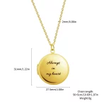Customize size of stainless steel laser engraving photo locket necklace for retailers
