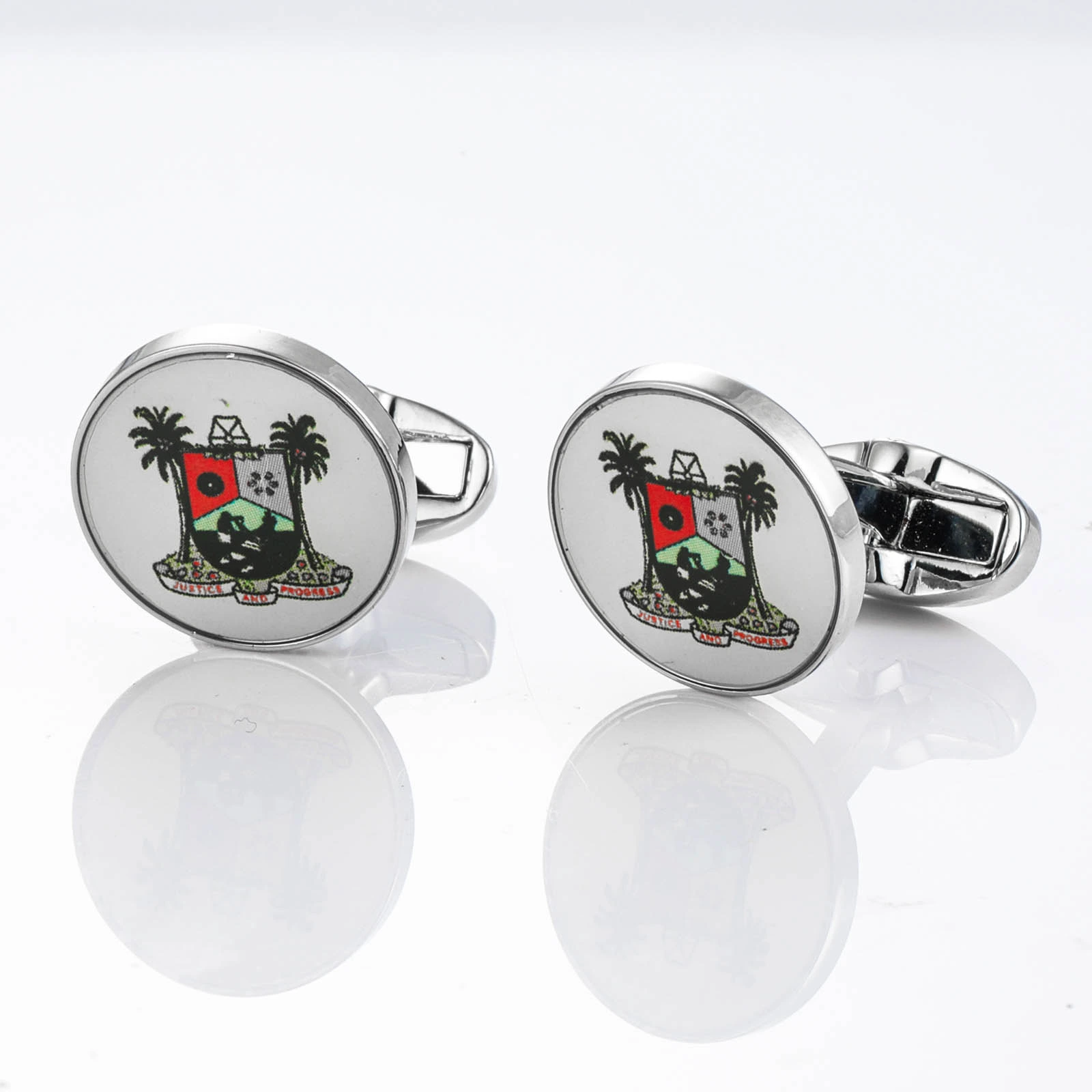 Customizeble Nigerian coat of arms cufflinks Factory for jewelry brand