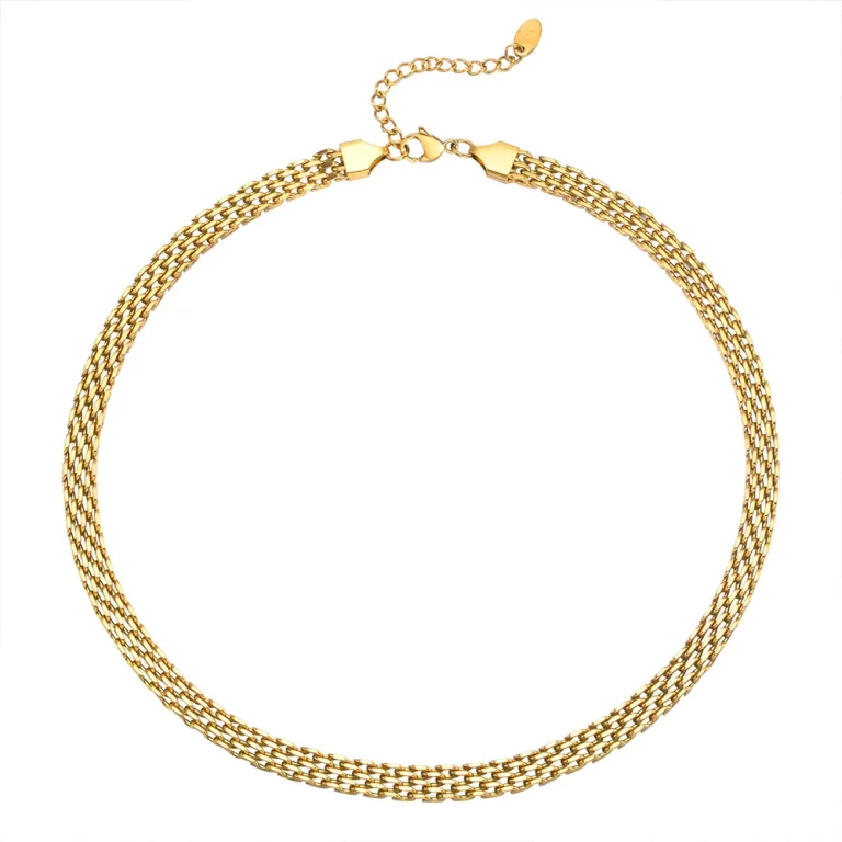 Direct factory gold stainless steel mesh chain necklace manufacturing