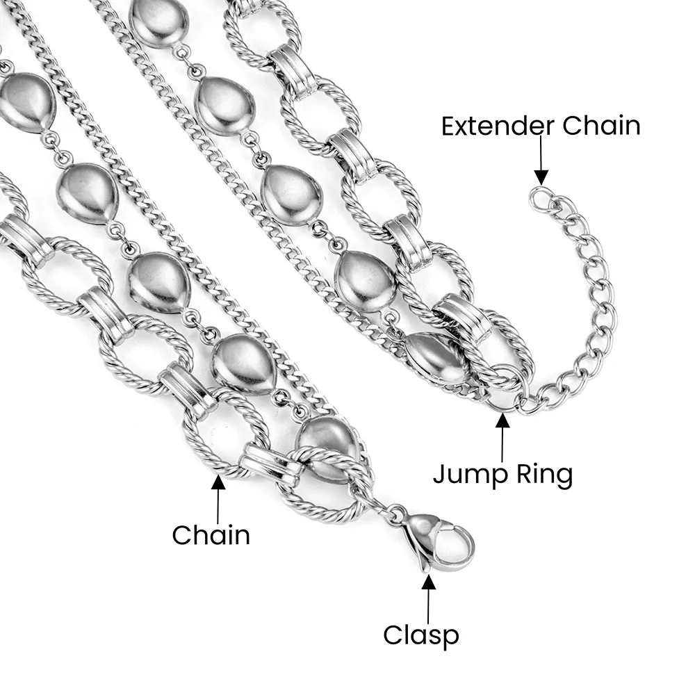 Direct factory stainless steel multi-layerd chain necklace manufacturing