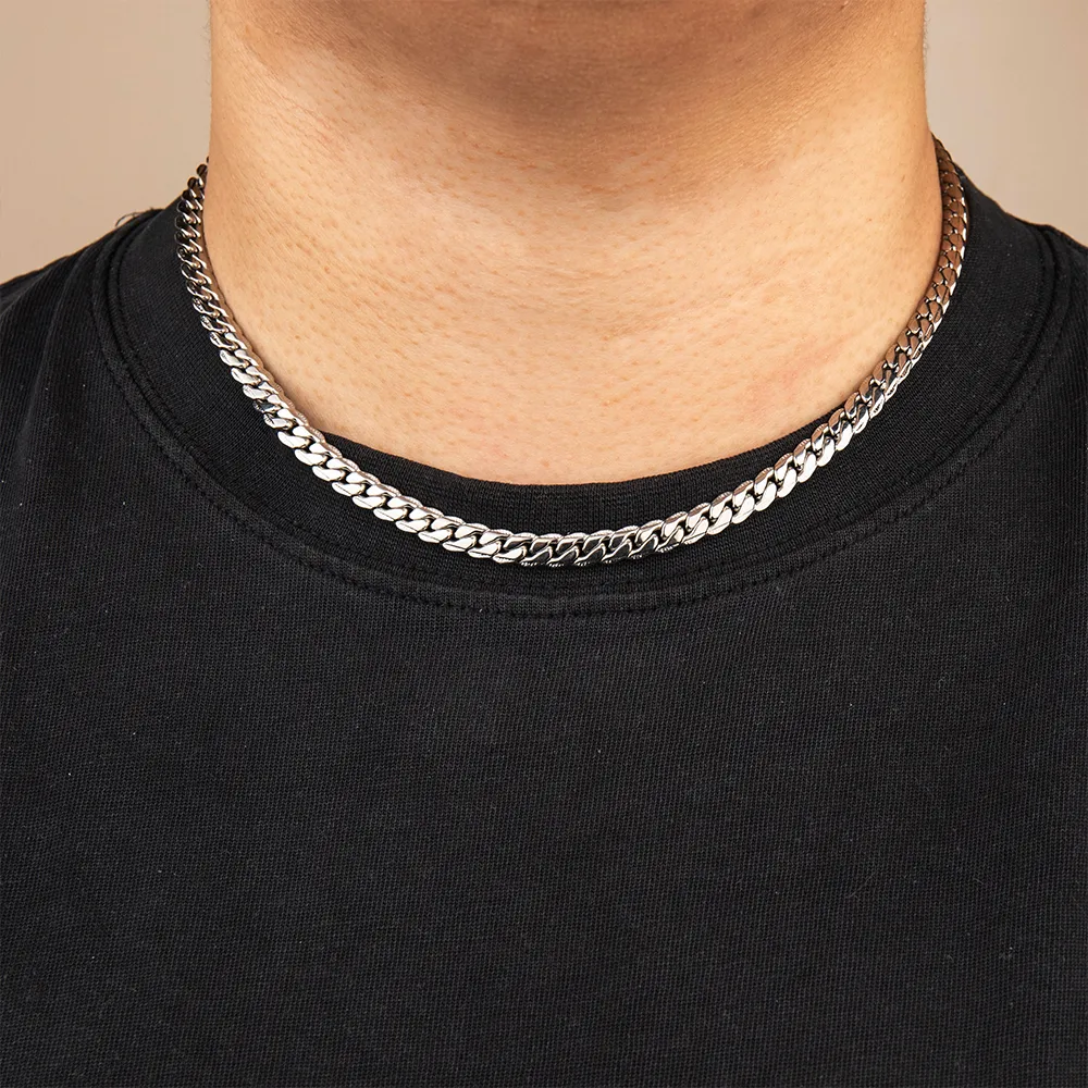Direct source classic stainless steel curb chain necklace manufacturing