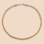 Direct source two-tone 316L stainless steel herringbone chain necklace manufacturing