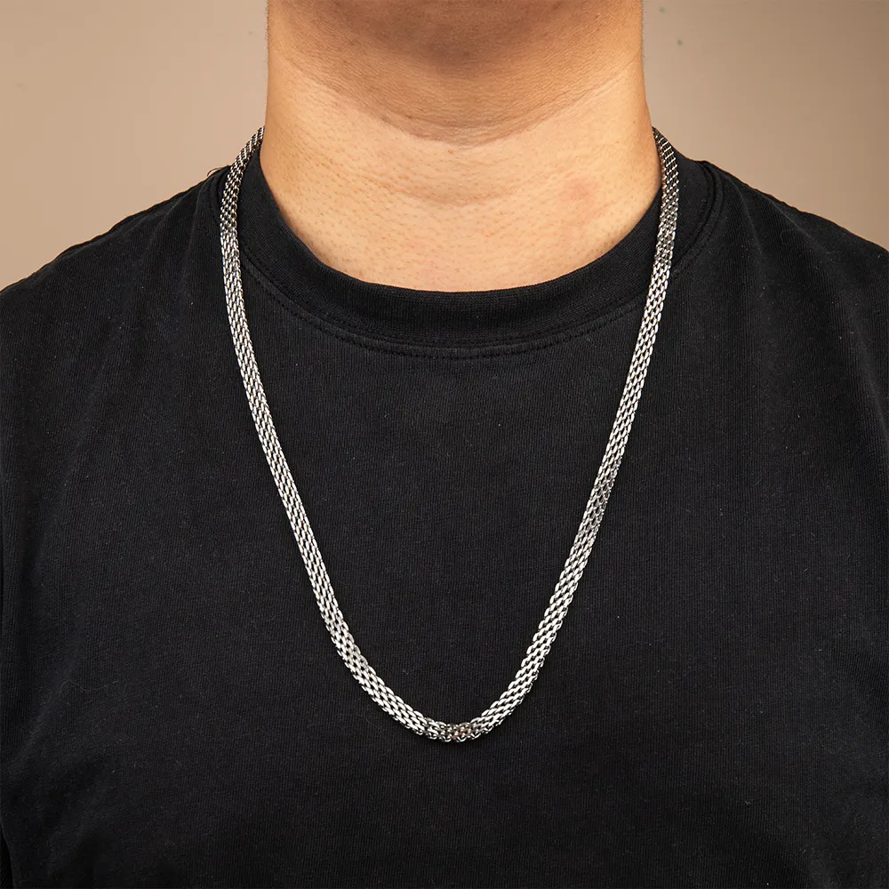 Direct supplier stainless steel mesh chain necklace for men