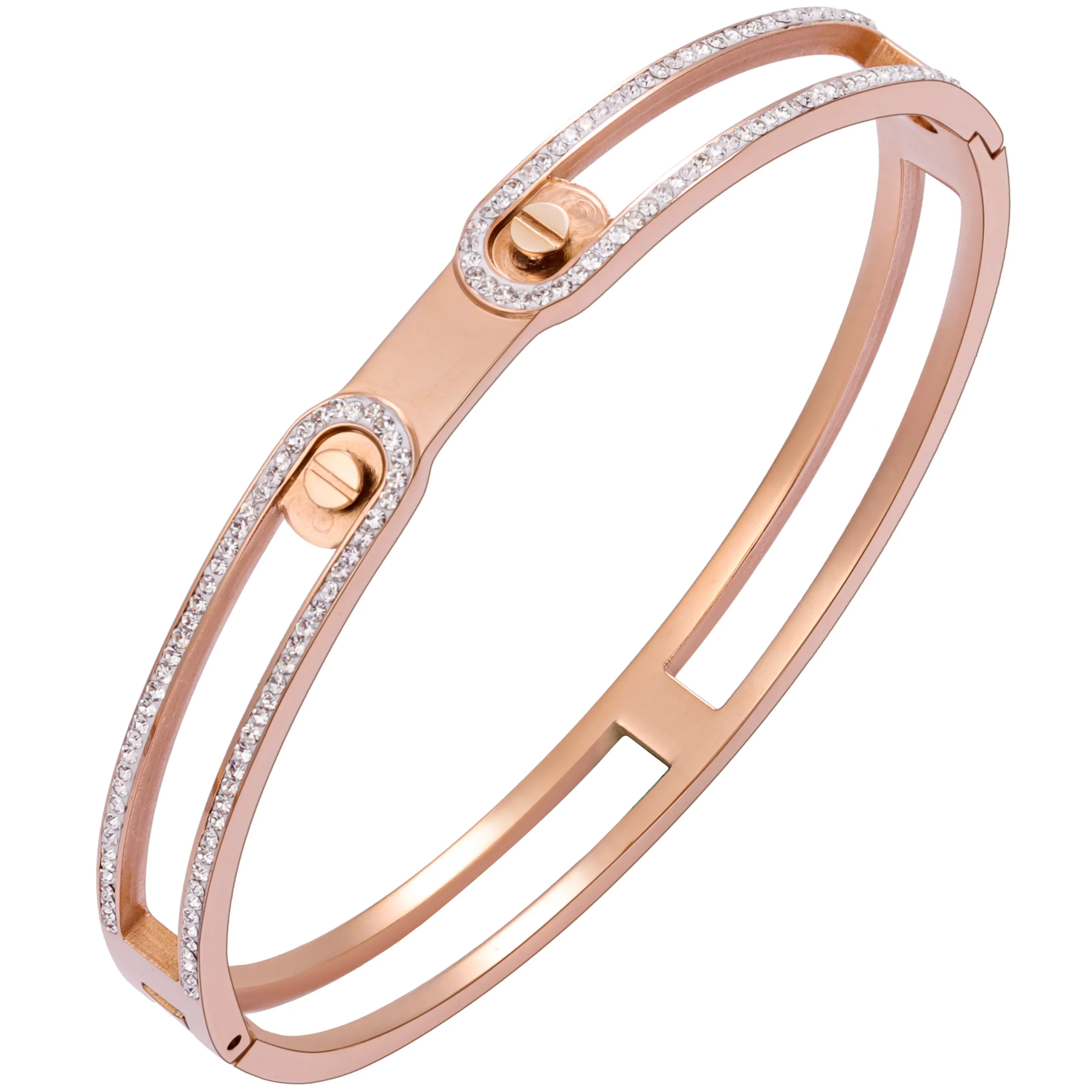 OEM Partner Double-row pave-set crystal Bangle Bracelet for jewelry brand