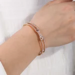 Custom Design Double-row pave-set crystal Bangle Bracelet for women