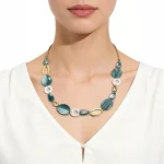 Female irregular bead resin and alloy necklace direct factory for retailers