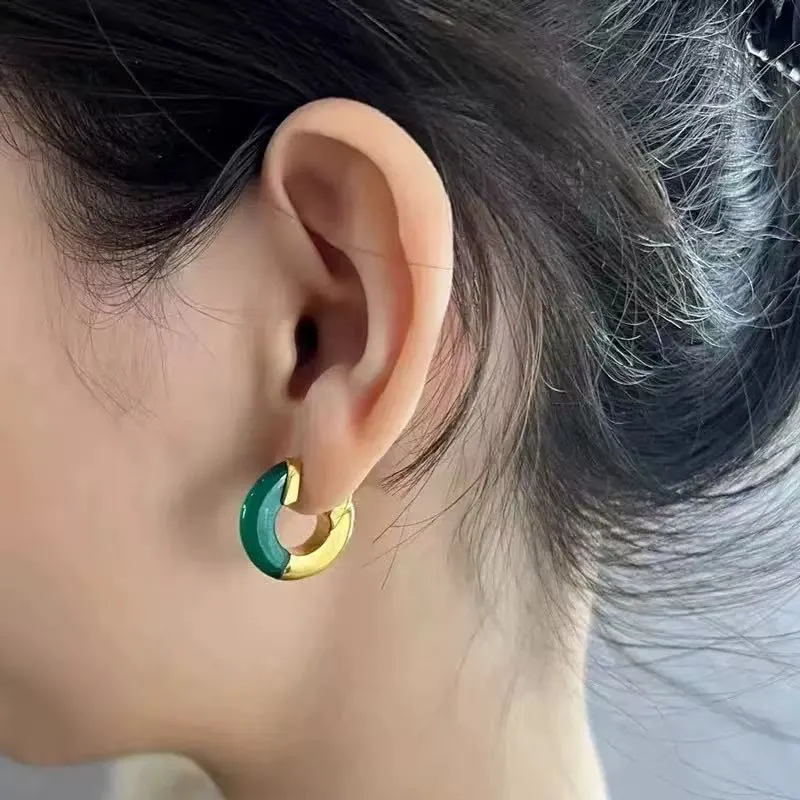 Green Resin Alloy Earrings -Fashion Jewelry Manufacturer Jewelry ODM Partner