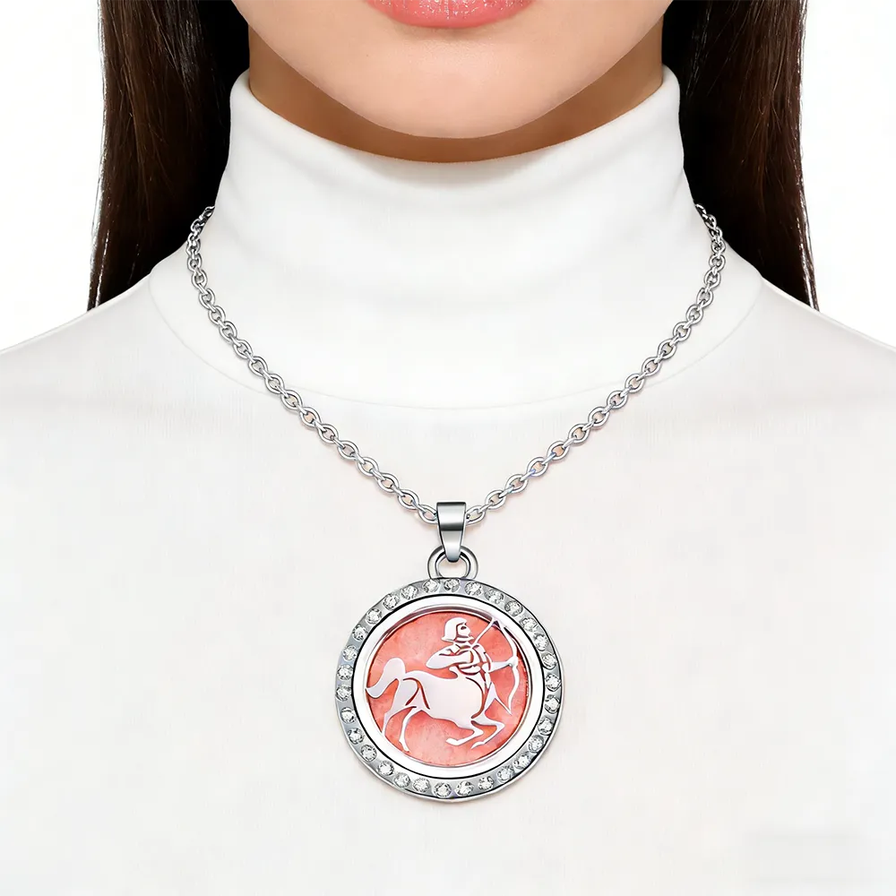 Male 316L stainless steel perfume diamond locket necklace for business