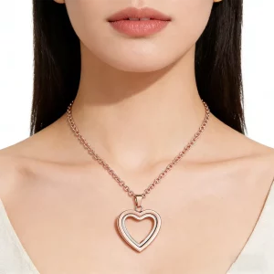 Female stainless steel heart pet hair locket necklace manufacturer for brands