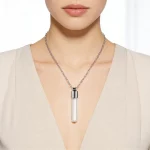 Female stainless steel urn locket necklace for independent jewelry designers