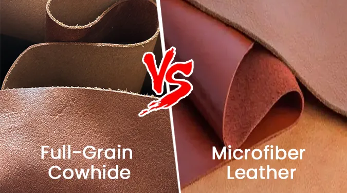 Full Grain Cowhide vs. High Density Microfiber