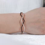 private label Geometric Wave Stainless Steel Bracelet for women