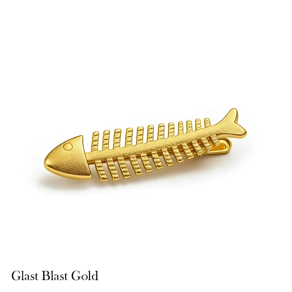 Glast Blast Gold Fish Tie Clip