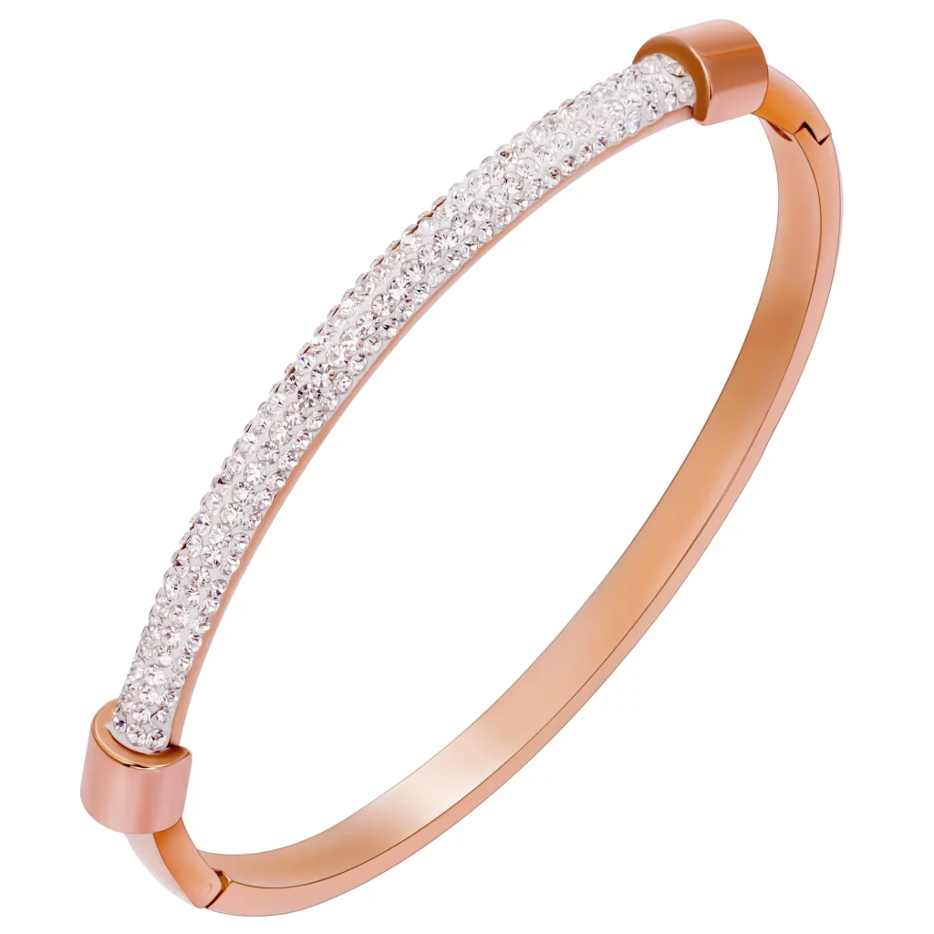 OEM Partner Half-Pave Bangle Bracelet Custom Jewelry Manufacturers