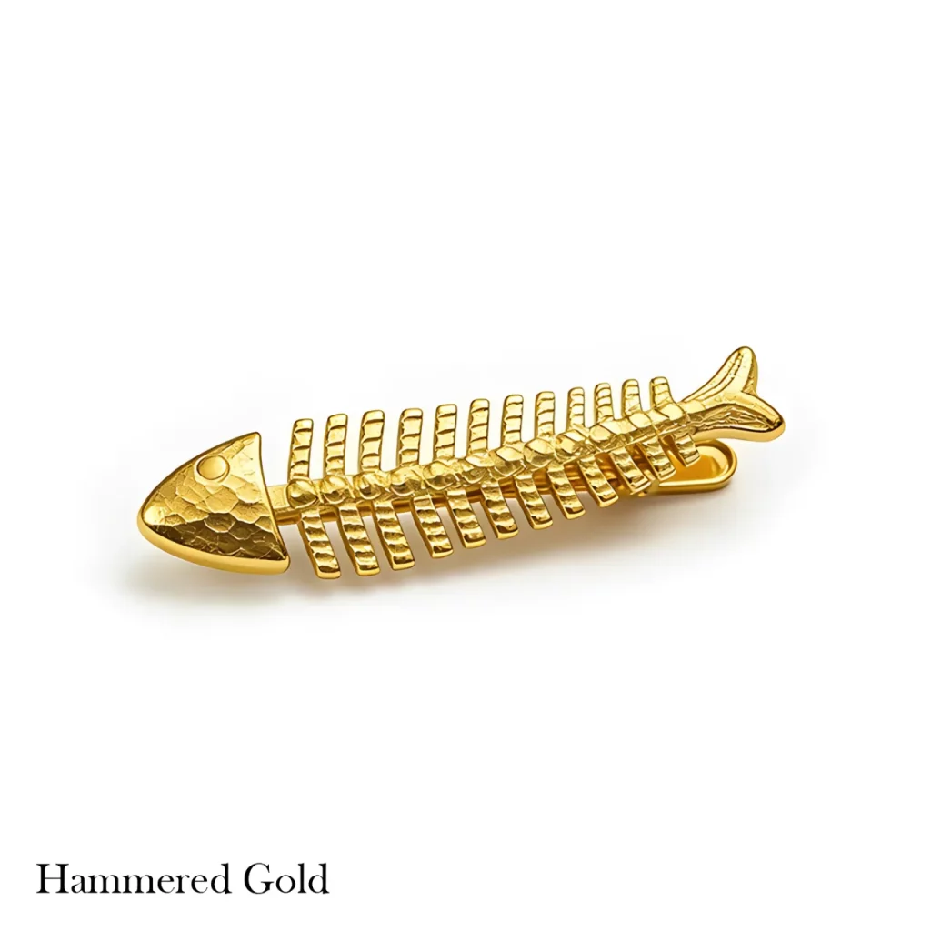Hammered Gold Fish Tie Clip
