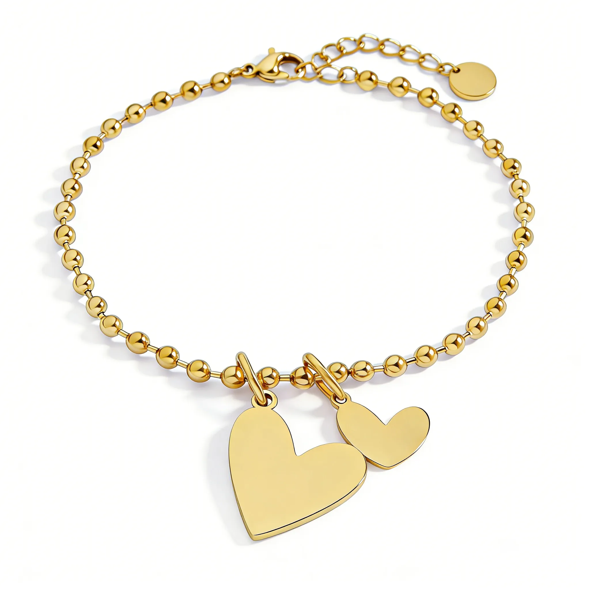 Double Heart Charm Beaded Bracelet-B2B Factory for Businesses