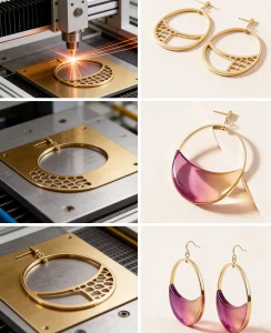 Laser cutting metal for resin earring base direct supplier