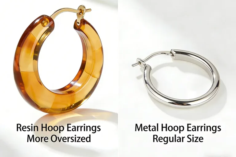Lightweight epoxy resin earrings compared with metal earrings direct factory