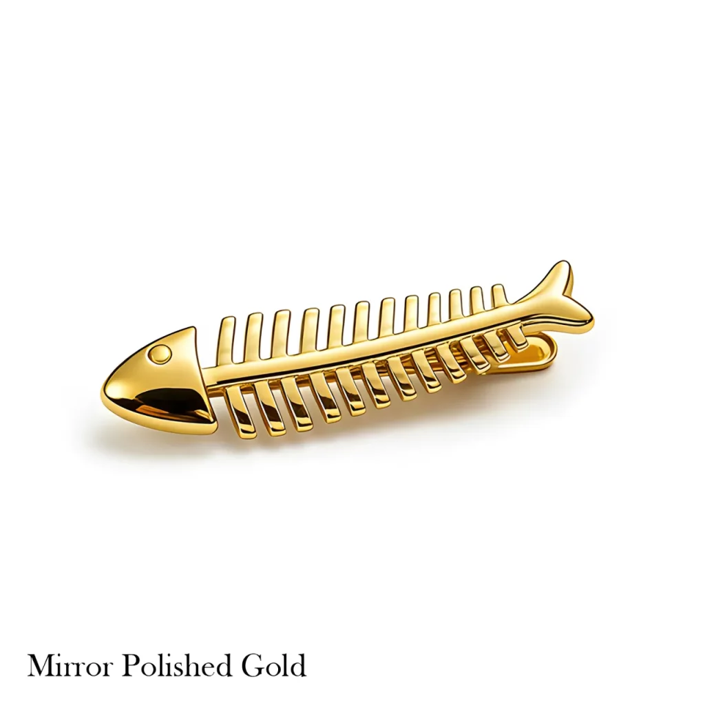 Mirror Polished Gold Fish Tie Clip