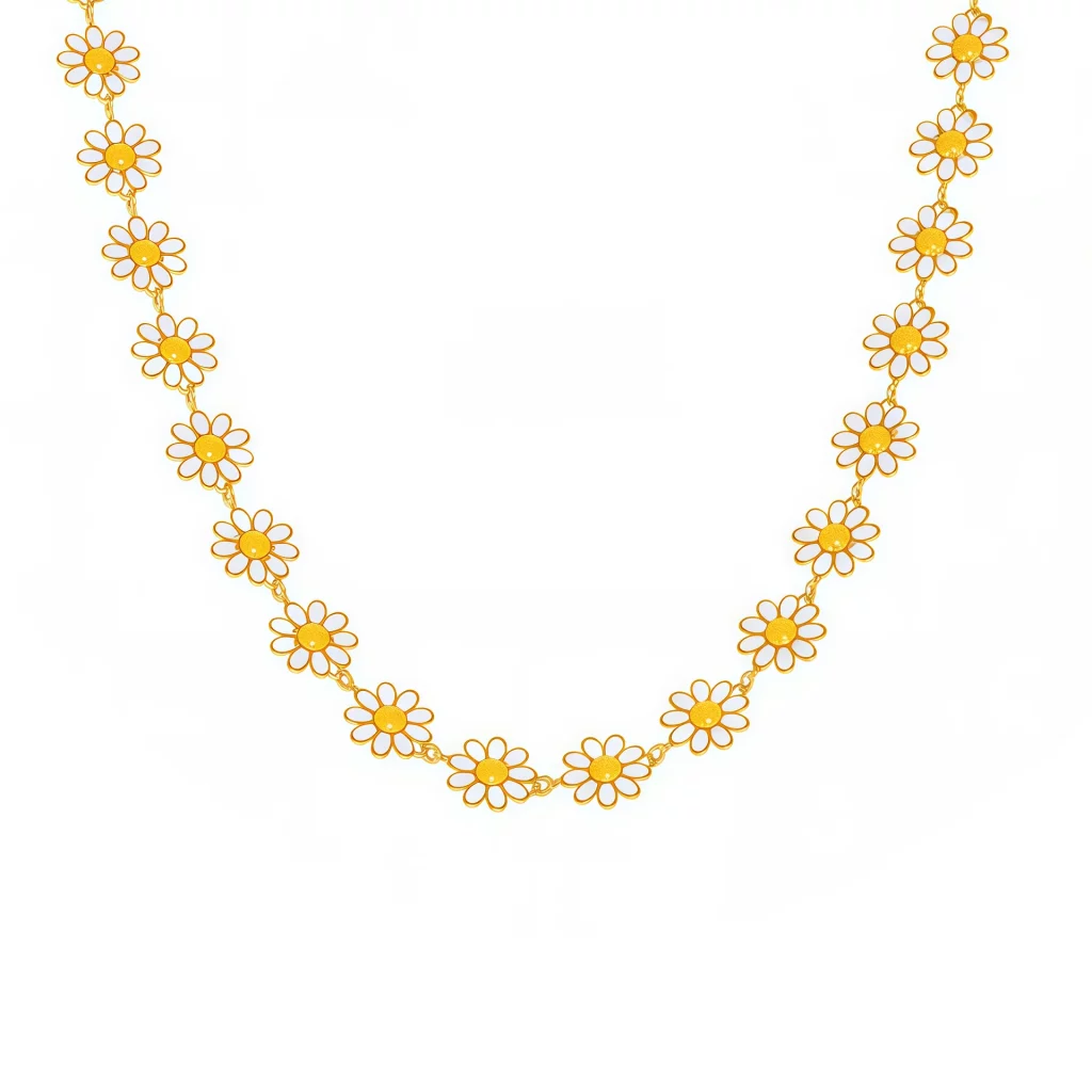 ODM 18K gold plated stainless steel flower choker necklace from manufactures