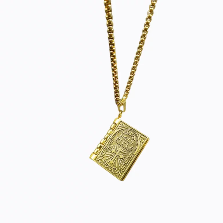 ODM gold 316L stainless steel book locket necklace for e-commerce stores