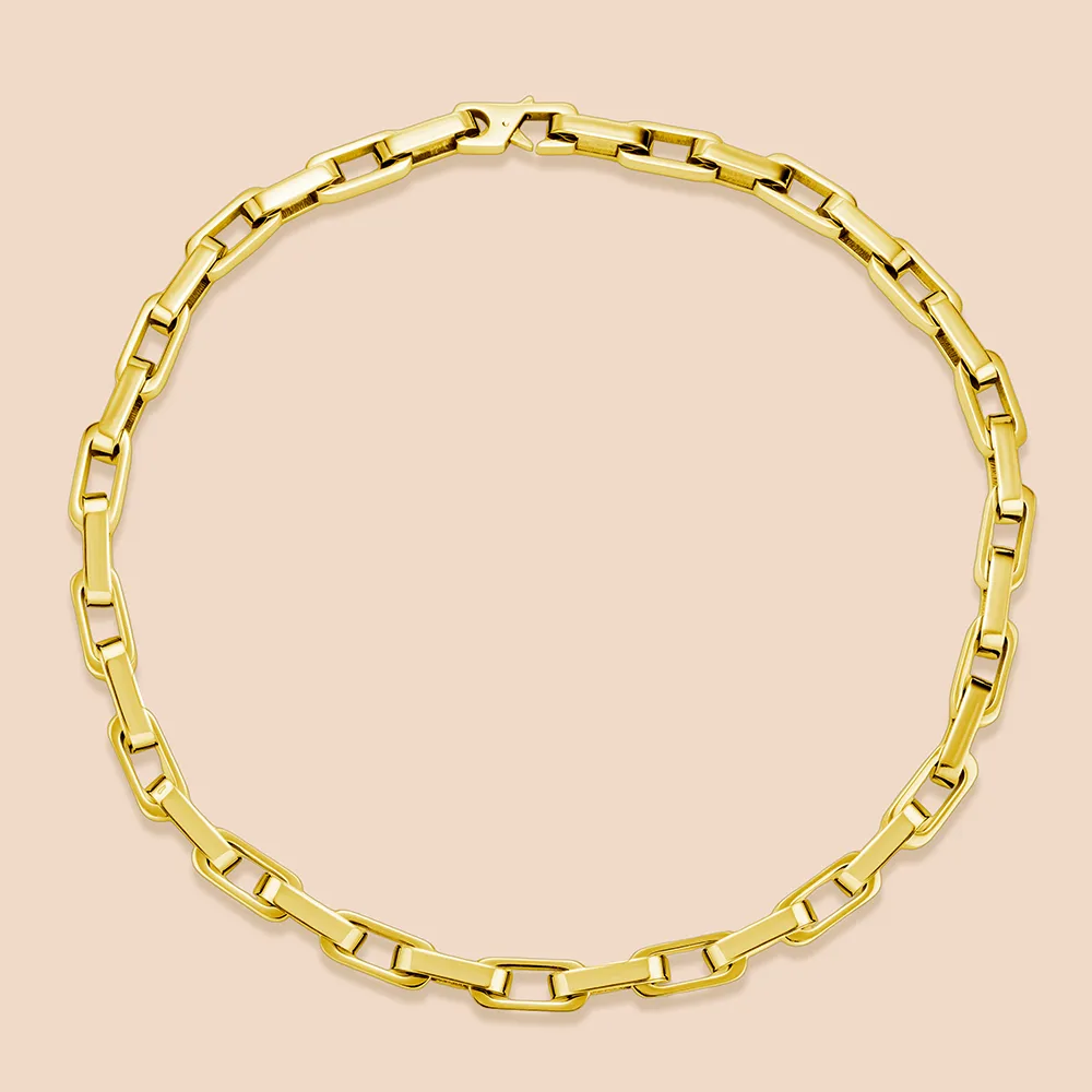 ODM gold stainless steel anchor chain necklace manufacturing