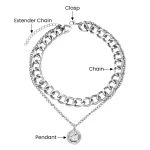 OEM 316L stainless steel double-layer pendant chain necklace manufacturer