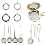 OEM 316L stainless steel glass floating necklace for online jewelry stores