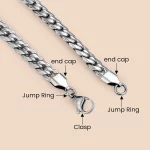 OEM accessories of stainless steel curb chain necklace supplier