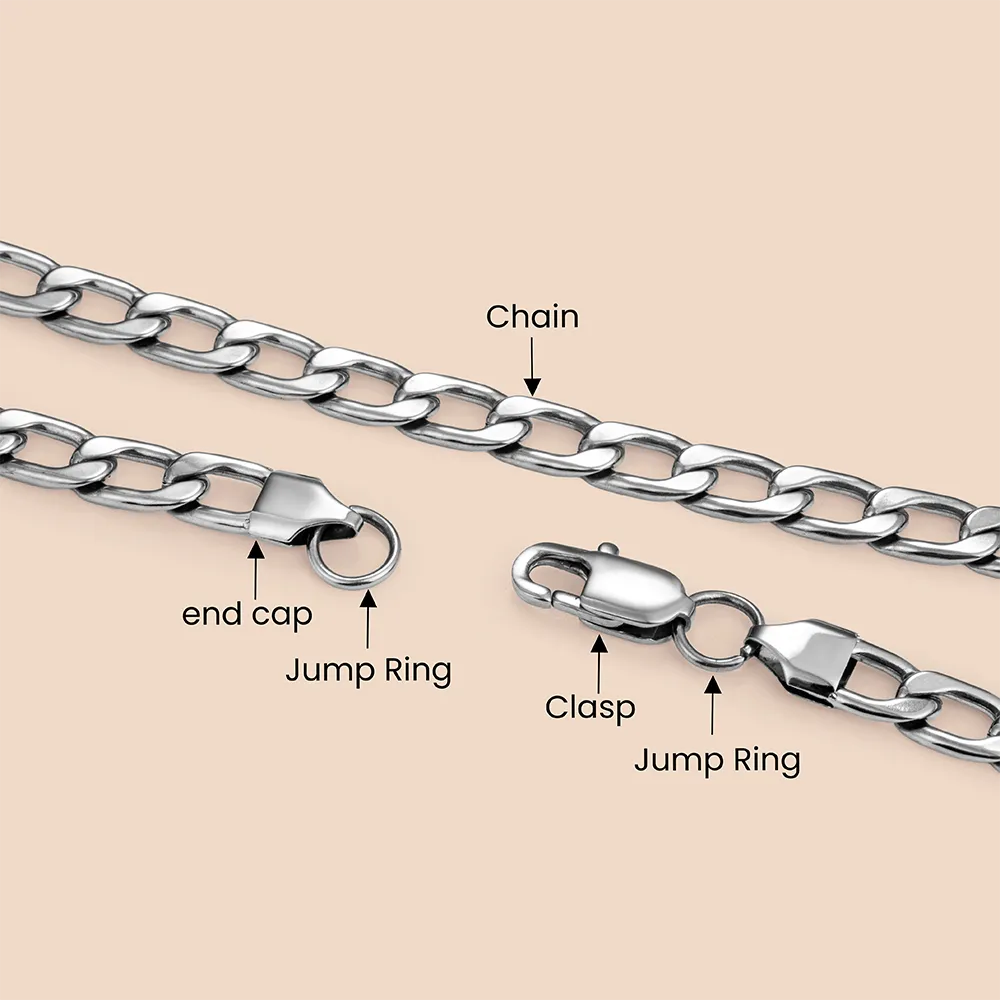 OEM accessories of stainless steel flat curb chain necklace China jewelry factory