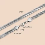 OEM accessories of stainless steel flat mesh chain necklace manufacturing
