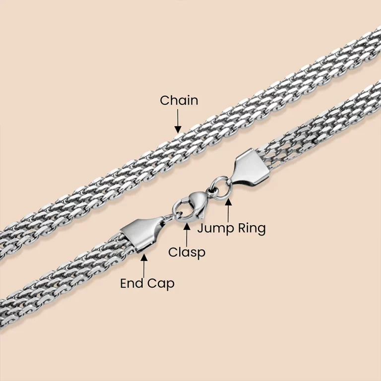 OEM accessories of stainless steel flat mesh chain necklace manufacturing