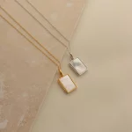 OEM color of openable square shell necklace for e-commerce stores