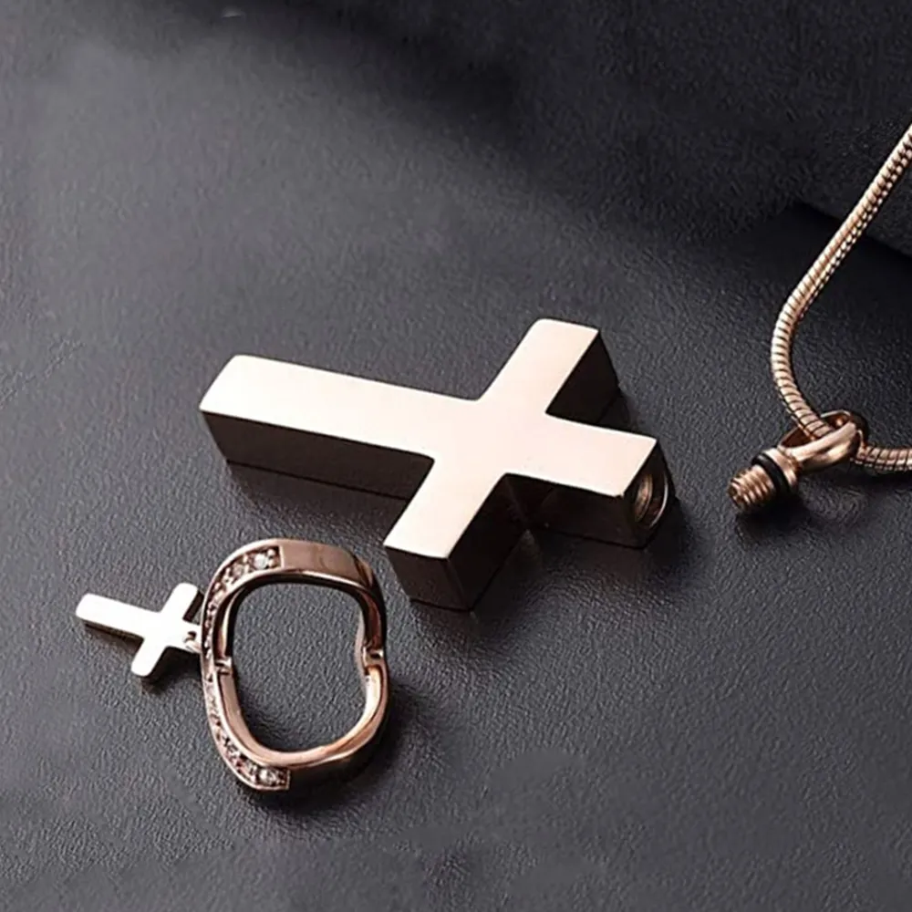 Female rose gold double cross locket necklace manufacturing for businesses