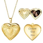 OEM engravable heart locket necklace stainless steel for brands