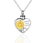 OEM memorial heart folower locket necklace for wholesaler