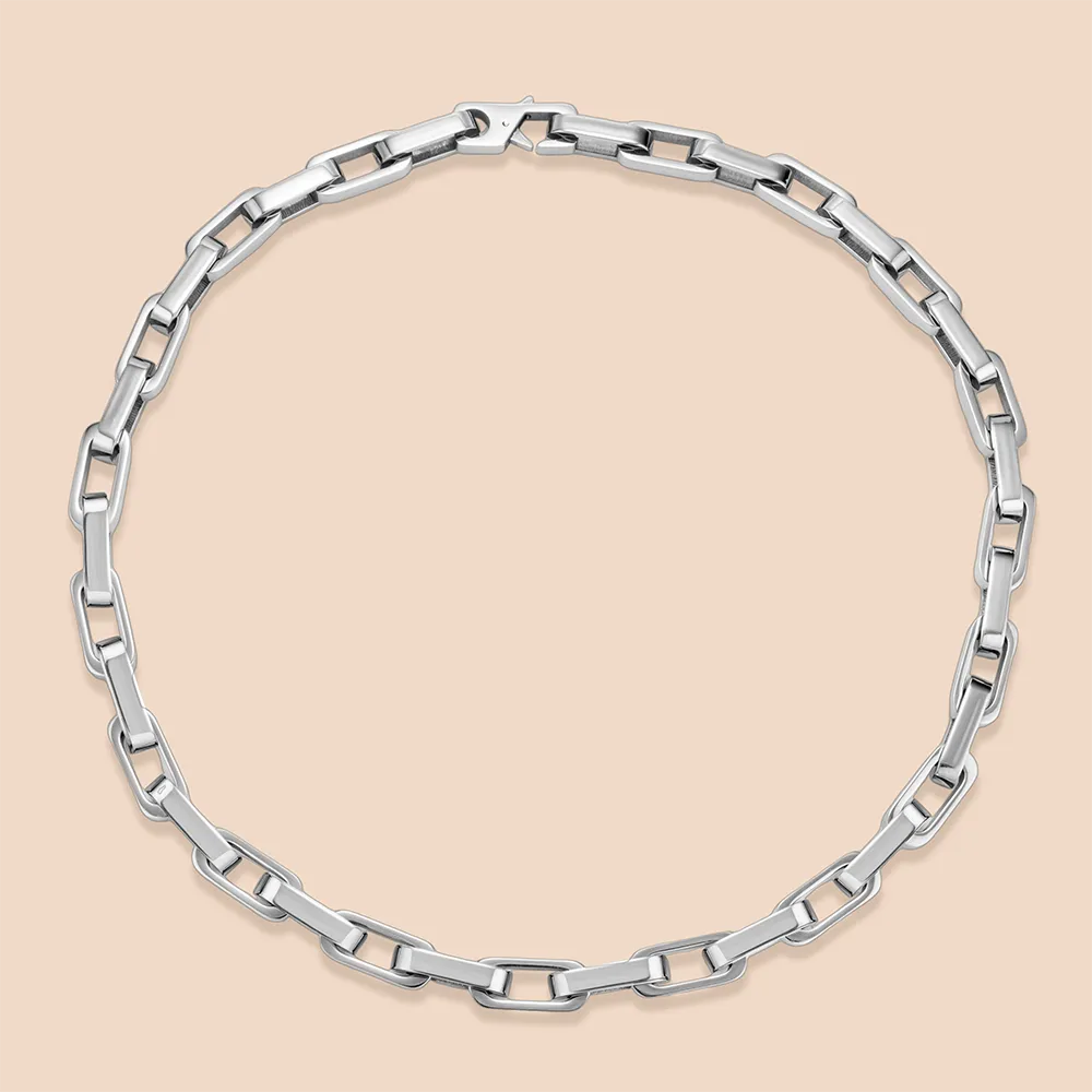 Custom logo stainless steel handmade anchor chain necklace for men