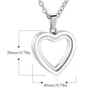 OEM size of heart pet hair and ashes locket necklace for online jewelry stores