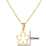 OEM size of stainless steel 18K gold plated hollow flower necklace from direct factory