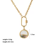 OEM size of stainless steel clear glass locket necklace for e-commerce