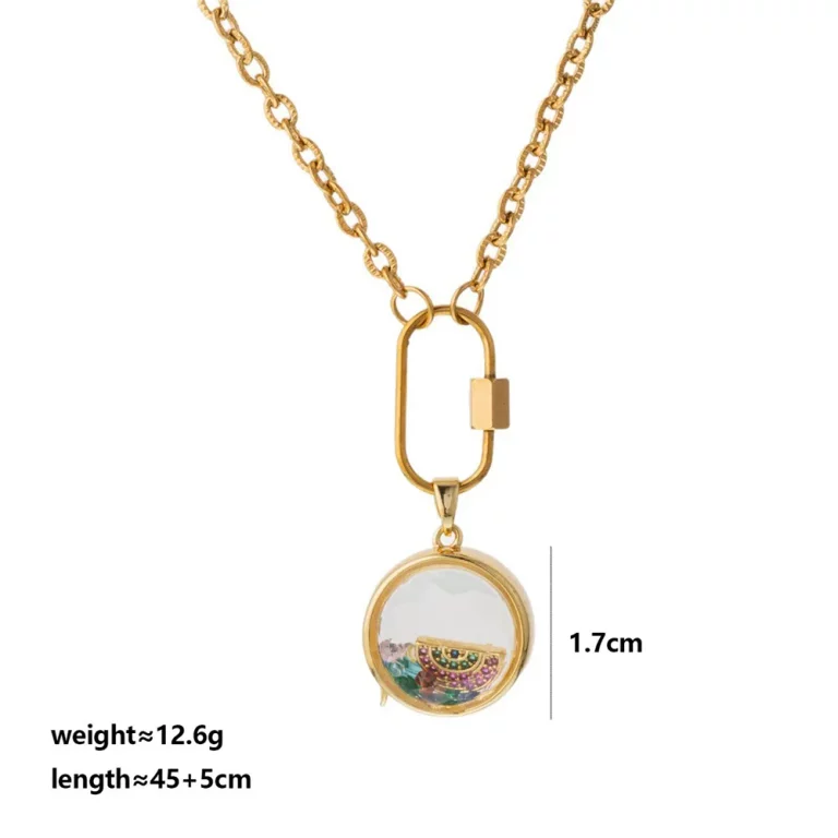 OEM size of stainless steel clear glass locket necklace for e-commerce