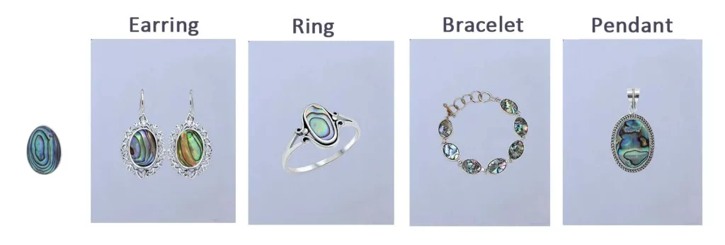 Oval Abalone Shells for Stainless Steel Jewelry 