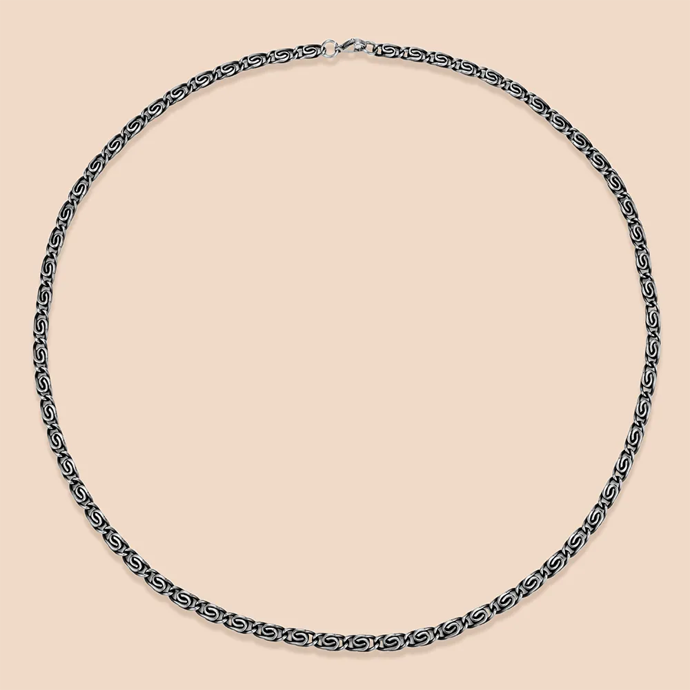 OEM 316L stainless steel byzantine chain necklace for men factory