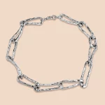 Personalized stailess steel hammered link chain necklace manufacturing