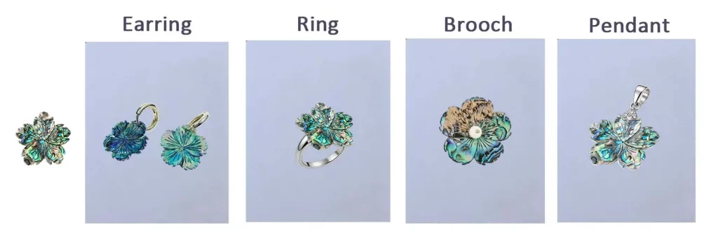 Petal-shaped Abalone Shells for Stainless Steel Jewelry 