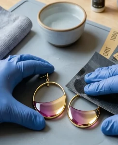 Polishing for epoxy resin earring with metal manufacturer