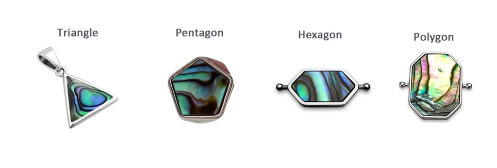 Polygonal Abalone Shells for stainless jewelry