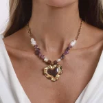 Custom Design Resin Pendant with Stainless Steel Necklace for Private Label Jewelry Brands