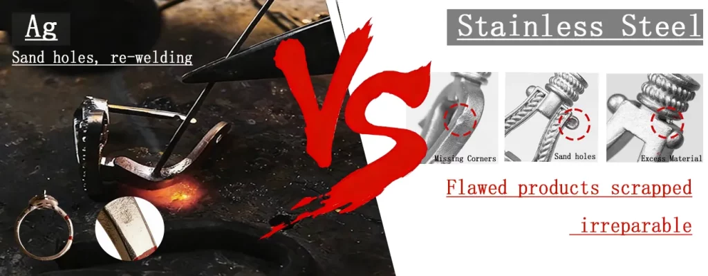 Silver vs Stainless Steel Defect Handling Comparison